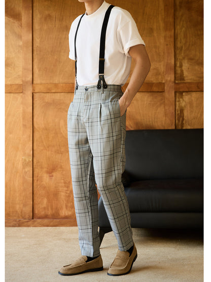 Retro Style Casual Overall Pants