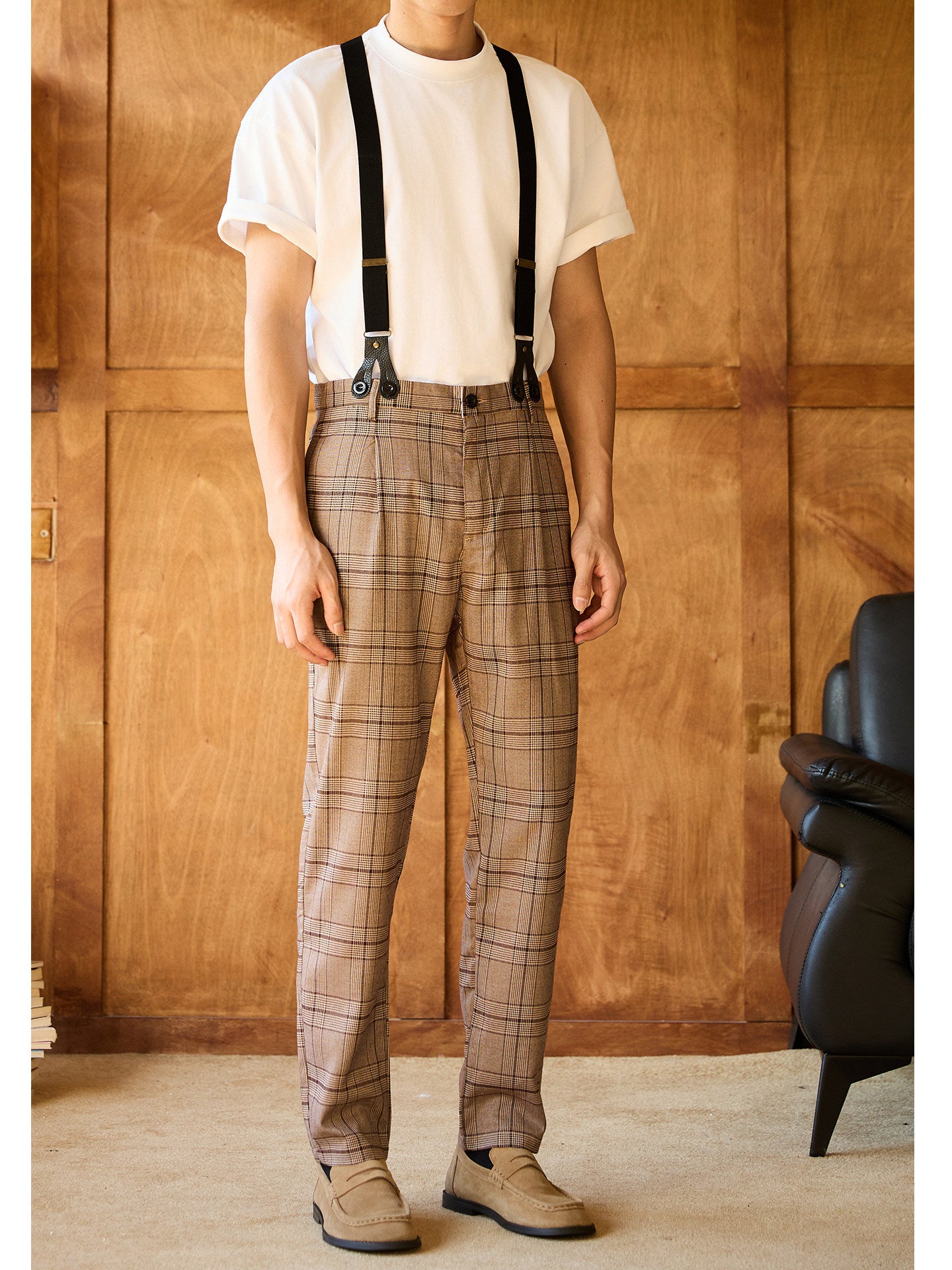 Retro Style Casual Overall Pants