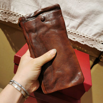 Vintage Handmade Genuine Leather Wallet Multi-card Slots Wallet