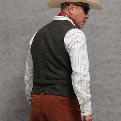 Retro Large Size Herringbone Waistcoats