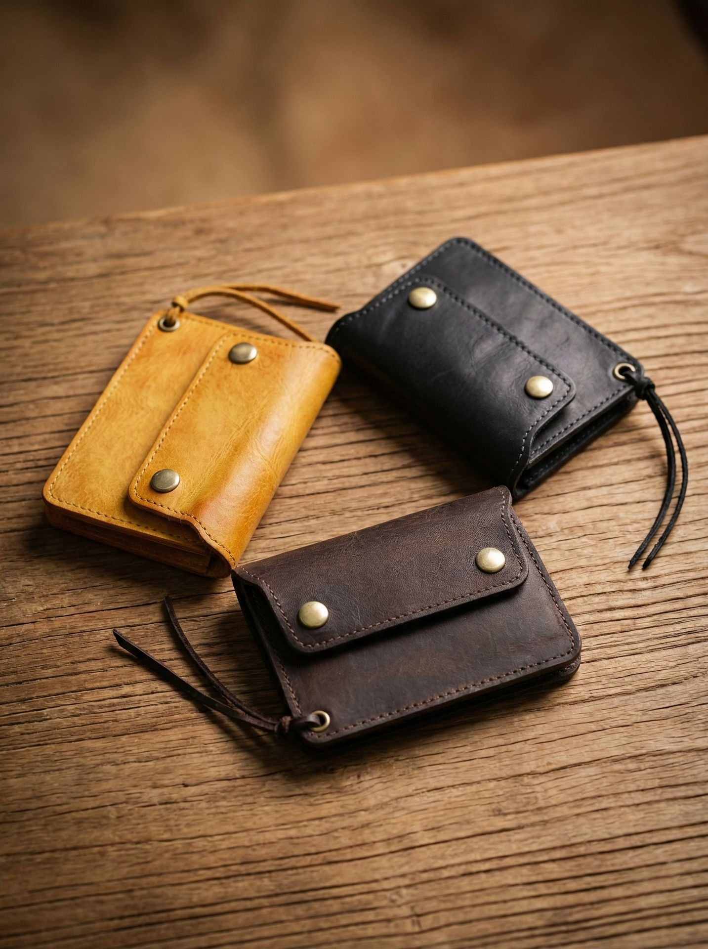 Retro Handmade Leather Card Wallets