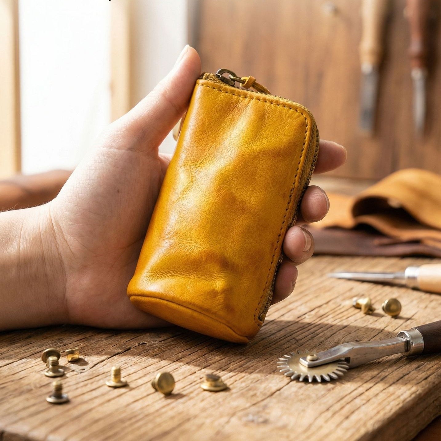 Retro Handmade Leather Key Bags Waist Bags