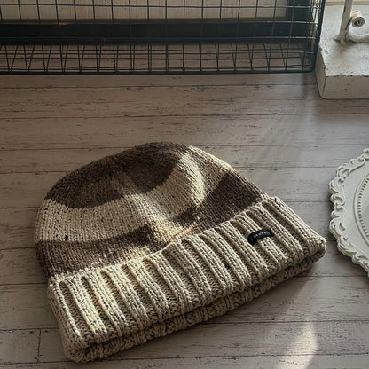 Retro Couple Striped Knitted Hat