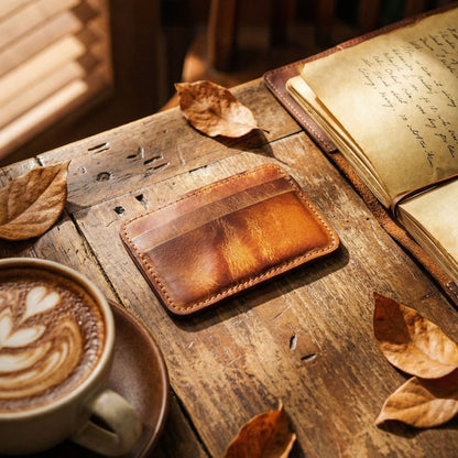 Retro Handmade Leather Card Wallets