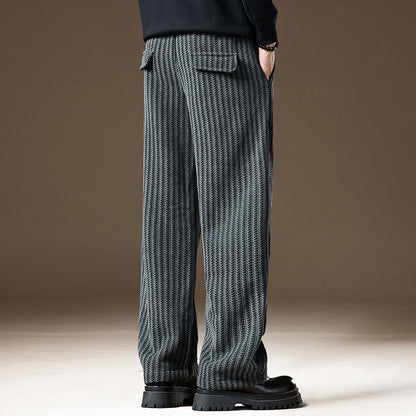 Large Size Retro Casual Striped Pants