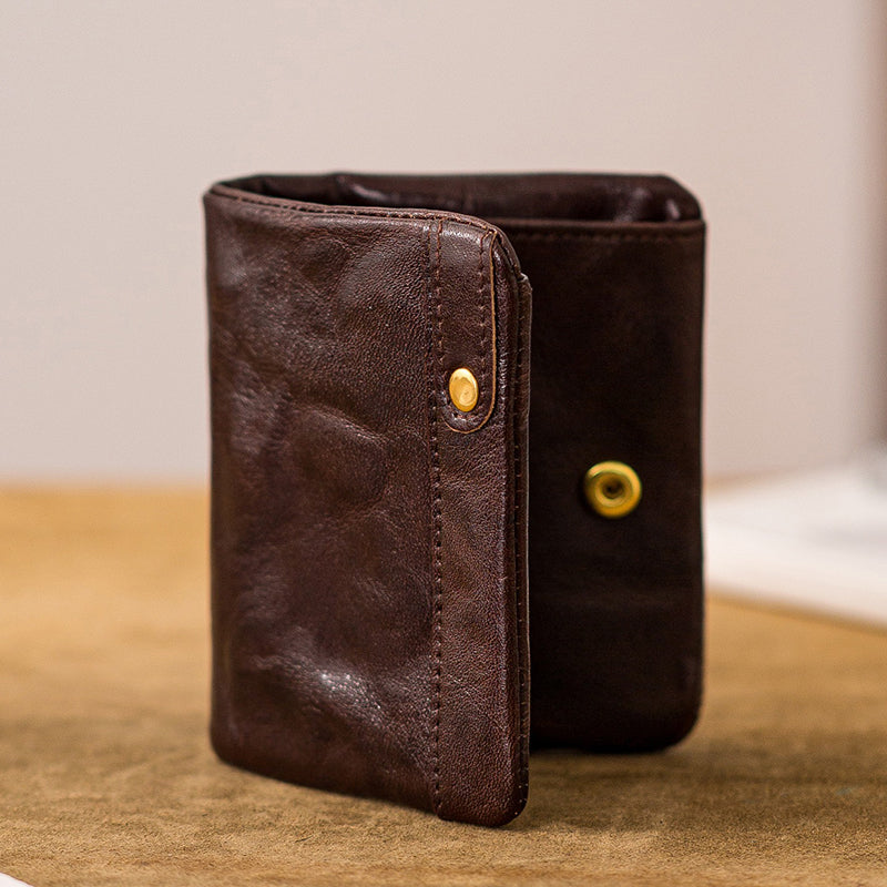 Retro Handmade Leather Card Holders Short Wallet