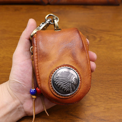 Top-grain Leather Vintage Key Pouches Wallet