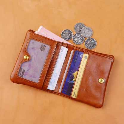 Retro Handmade Leather Card Holders Short Wallet