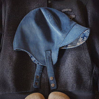 Retro Corduroy Windproof Ear Protection Hat