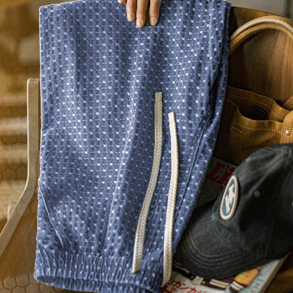 Retro Full-print Jacquard Denim Casual Pants