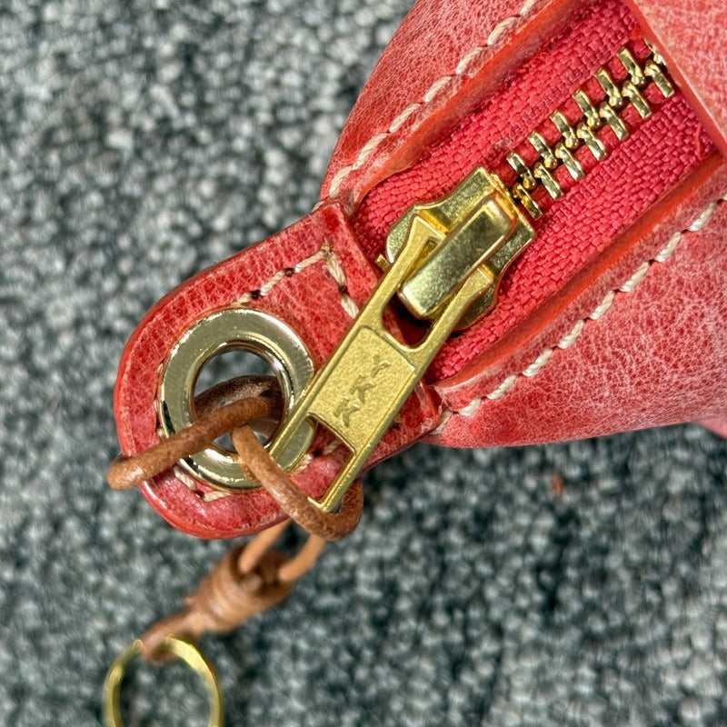 Retro Wax Leather Coin Purse Tanned Leather Lipstick Bag Headphone Bag