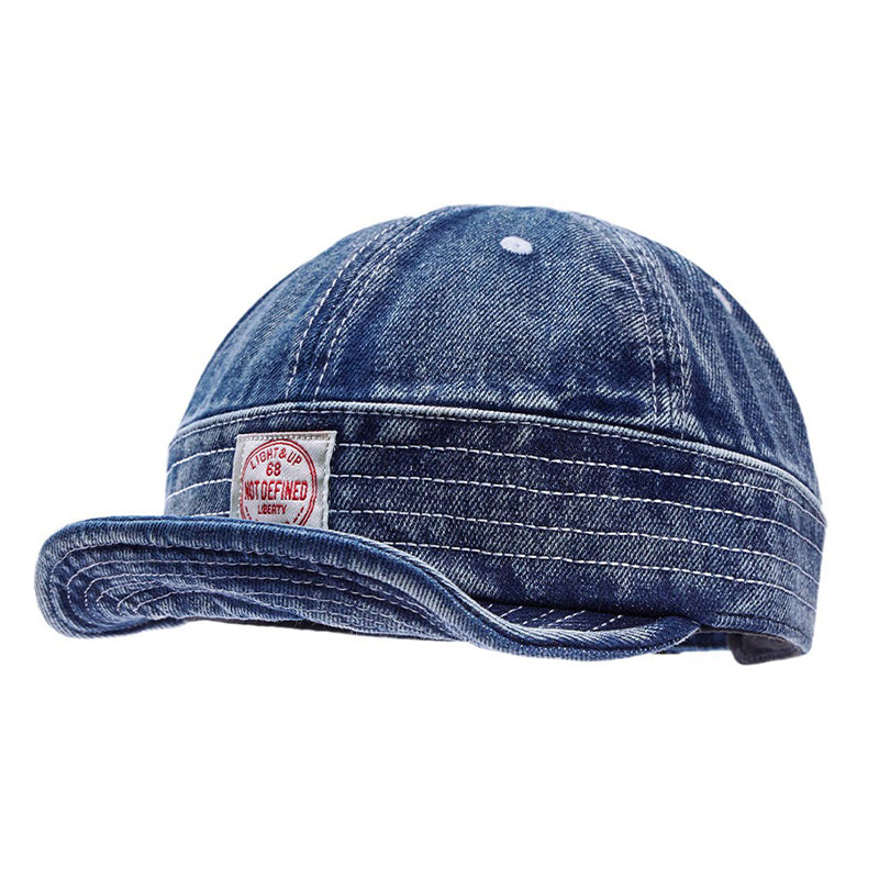 Retro Denim Flip Hat Beret Casual Cap Adjustable Hat