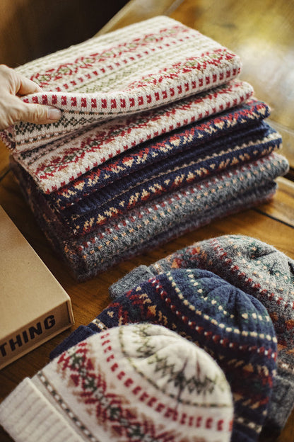 Retro Warm Soft Knitted Hat and Scarf