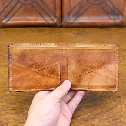 Retro Handmade Leather Short Wallet