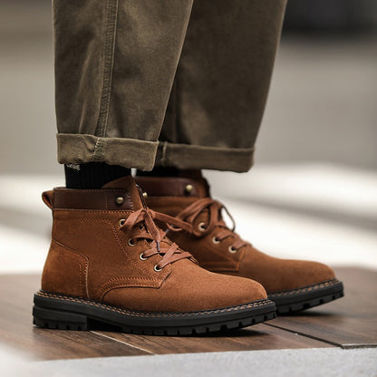Retro Lacing Anti-slip Suede Boots
