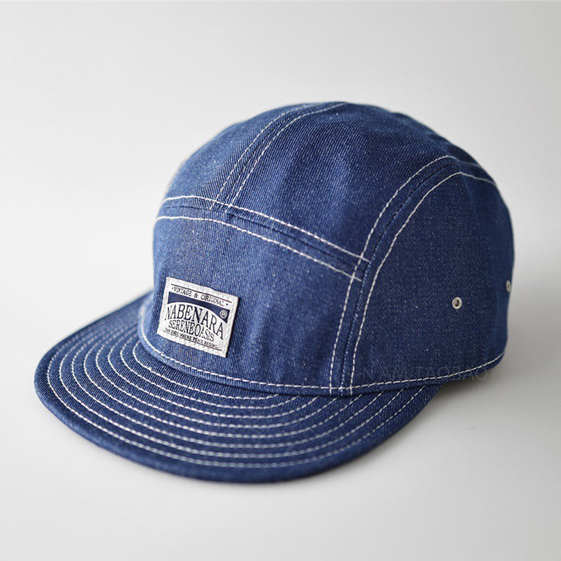 Retro Denim Flip Hat Beret Casual Cap Adjustable Hat