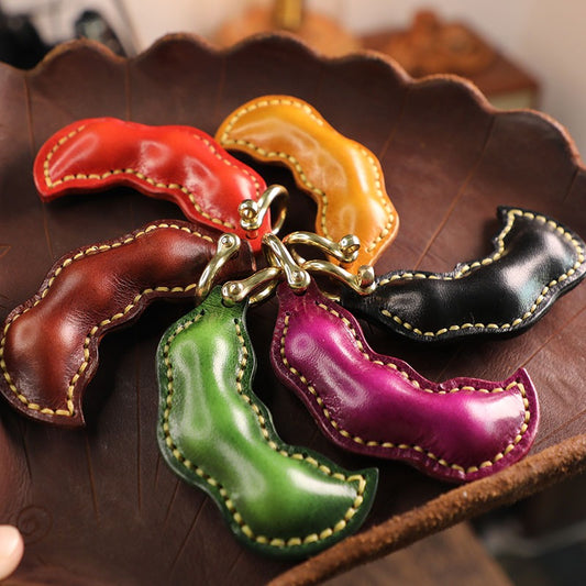 Retro Handmade Leather Keychain Bag Hanging Decorations
