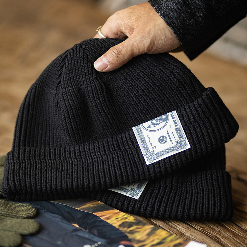 Vintage Winter Knitted Wool Beanie Hat