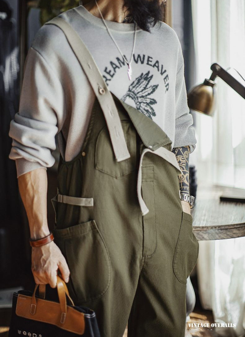 Vintage Casual Work Style Overalls