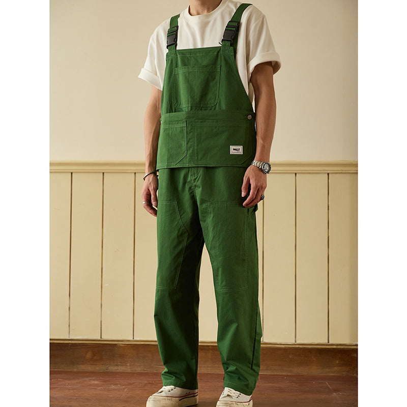 Retro Style Casual Multi-Pocket Overall Cargo Pants