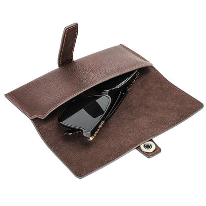 Retro Handmade Magnetic Buckle Glasses Storage Bag