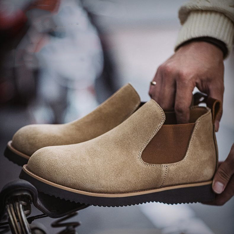 Retro Leather Suede Work Boots