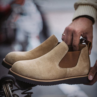 Retro Leather Suede Work Boots