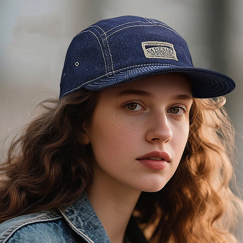 Retro Denim Flip Hat Beret Casual Cap Adjustable Hat