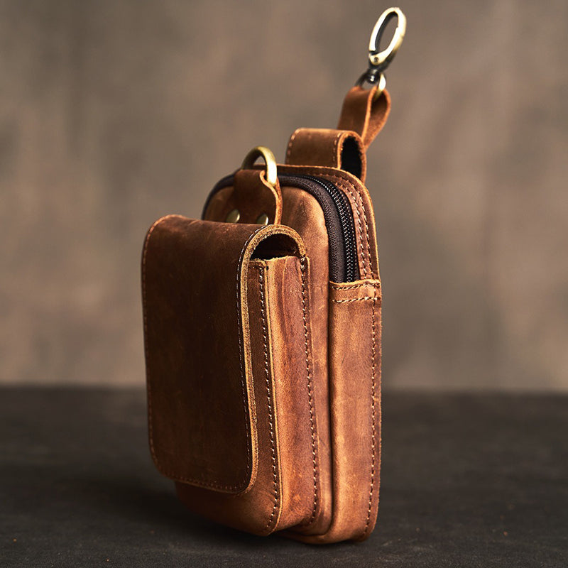 Retro Handmade Leather Phone Case Waist Bag