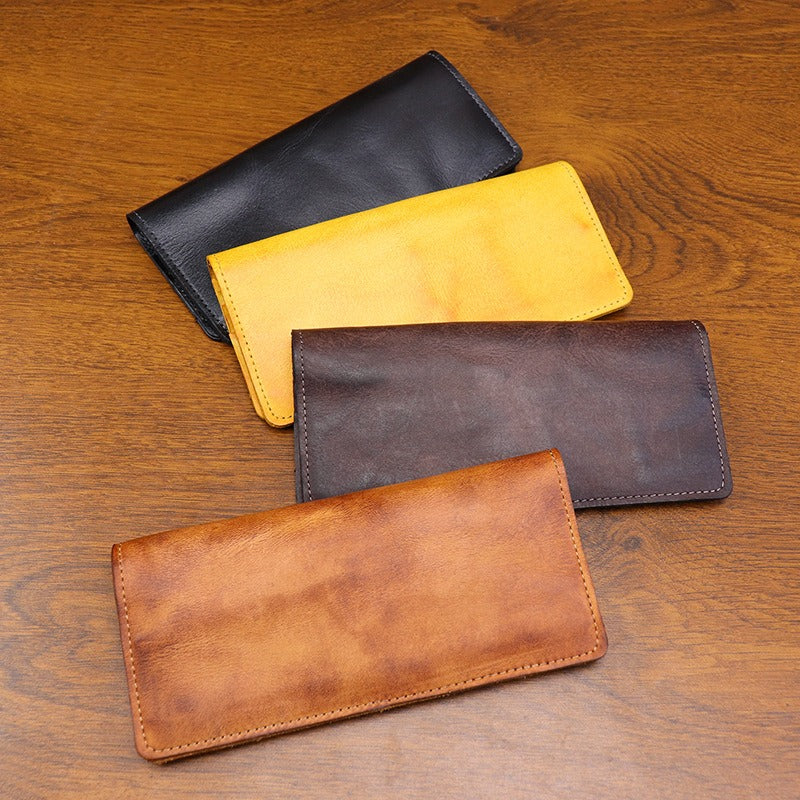 Retro Handmade Leather Multi-card Slots Long Wallet