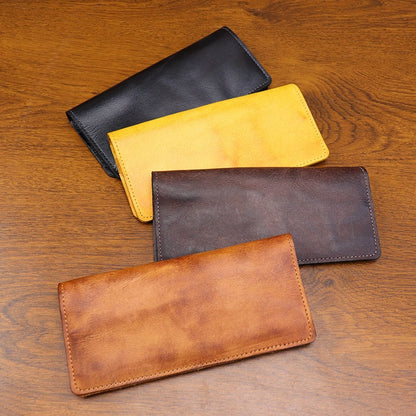 Retro Handmade Leather Multi-card Slots Long Wallet