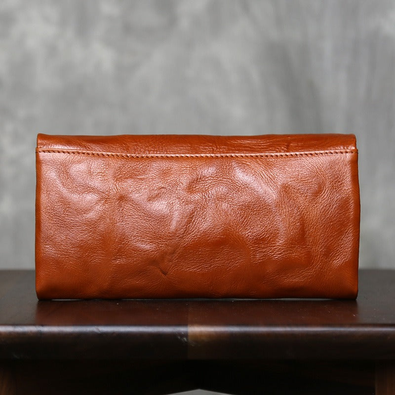 Retro Handmade Leather Multi-card Slots Long Wallet