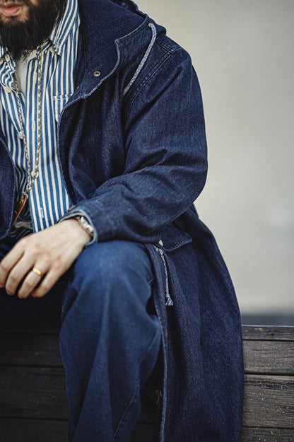 Retro M51 Parka Indigo Denim Windbreaker Hooded Jacket