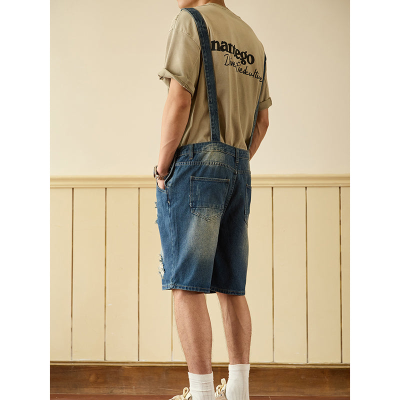 Retro Style Denim Multi-Pocket Overall Cargo Pants