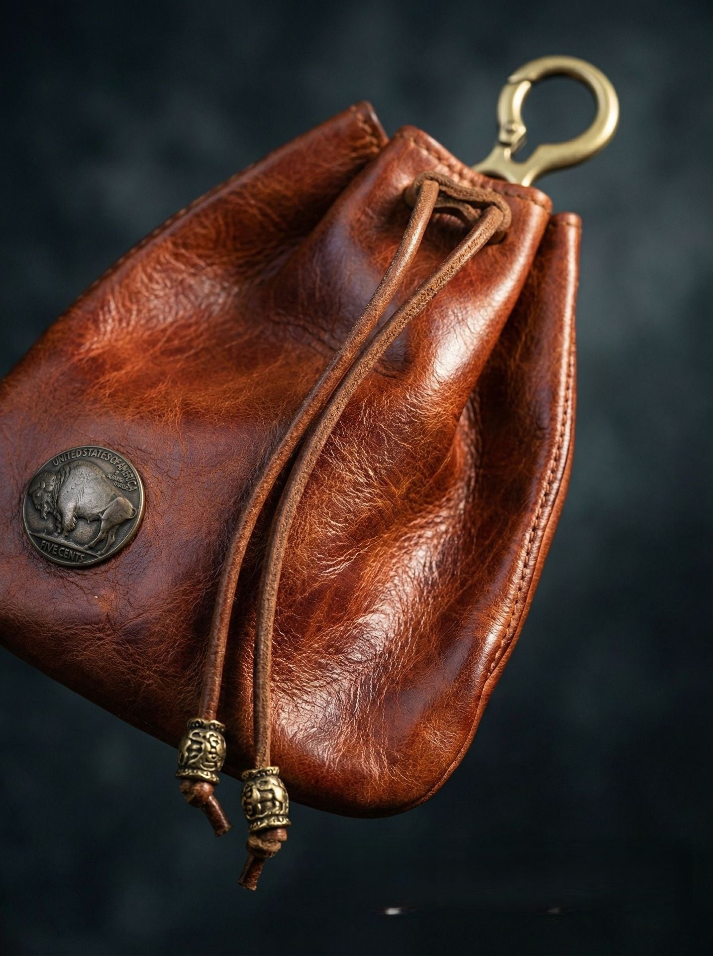Retro Handmade Leather Coin Bag Storage Bag