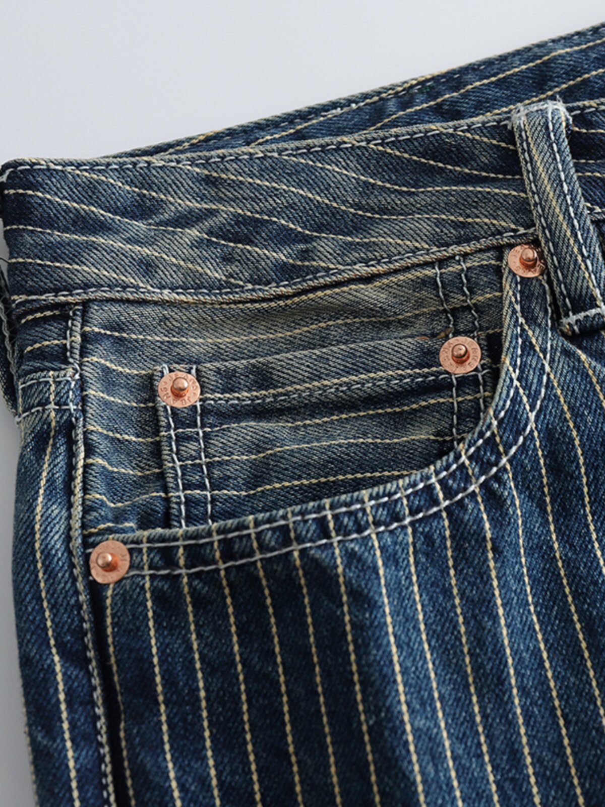 Vintage Slim Fit Denim Striped Casual Jeans Pants
