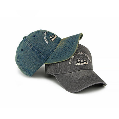 Retro Denim Flip Hat Beret Casual Cap Adjustable Hat