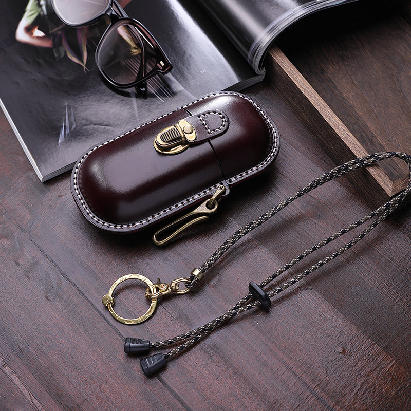 Retro Tanned Leather Glasses Case