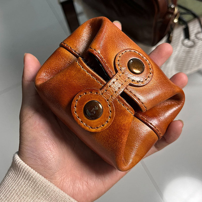 Retro Handmade Leather Coin Bags