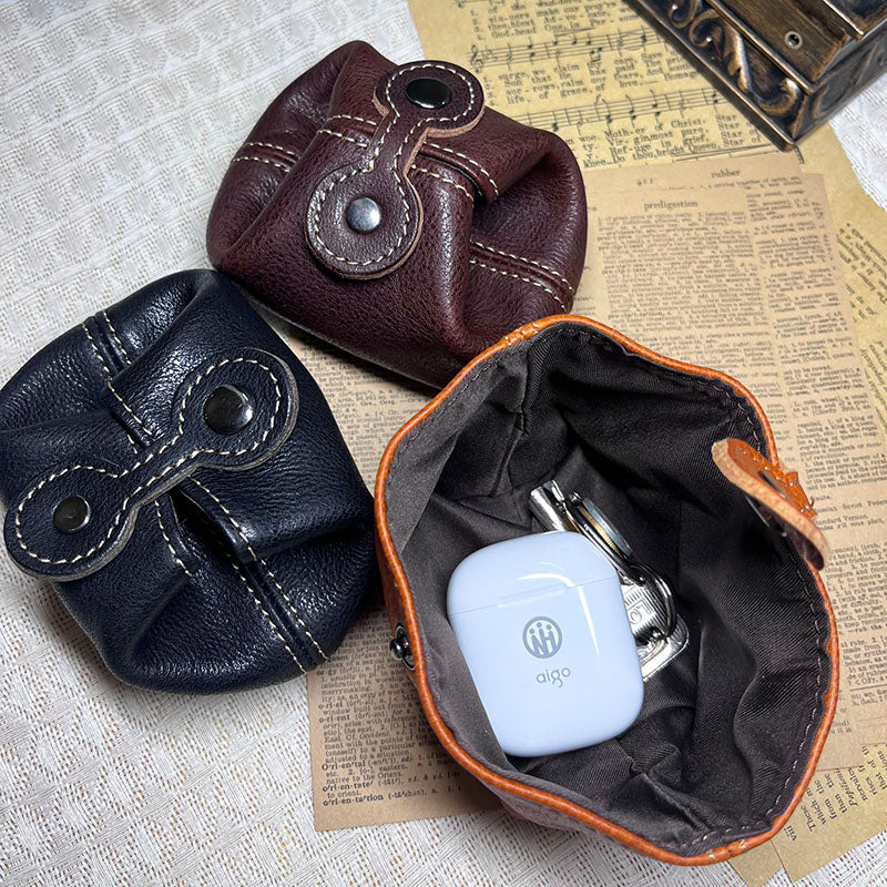 Retro Handmade Leather Coin Bags