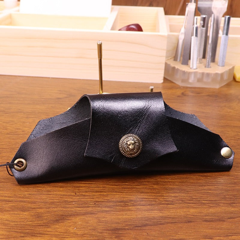 Retro Tanned Leather Handmade Glasses Case