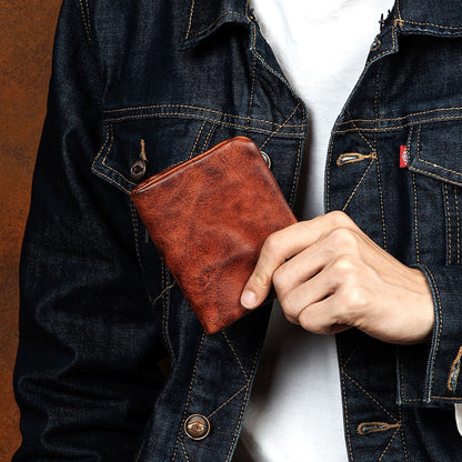 Retro Leather Handmade Short Wallets