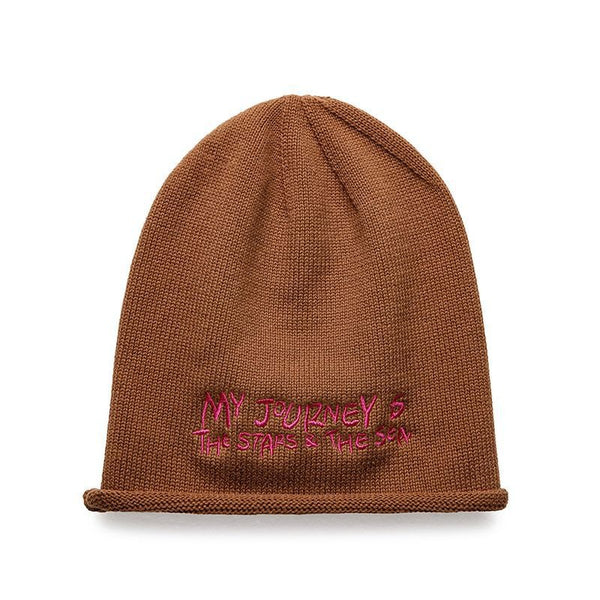 Retro Tea Brown Knit Beanie