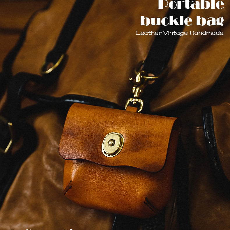 Retro Handmade Leather Portable Buckle Bag