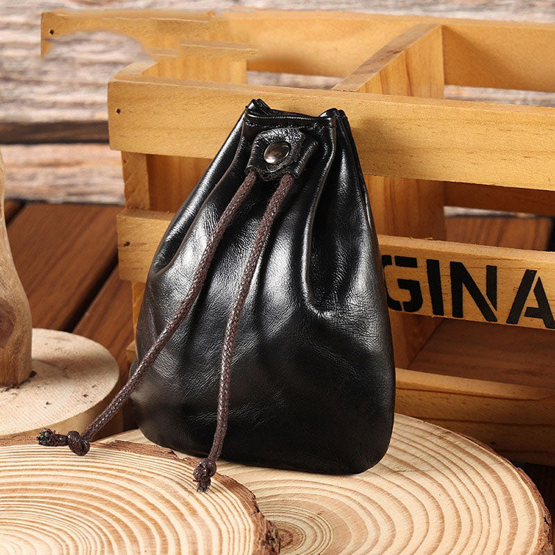 Retro Handmade Leather Coin Bag Storage Bag