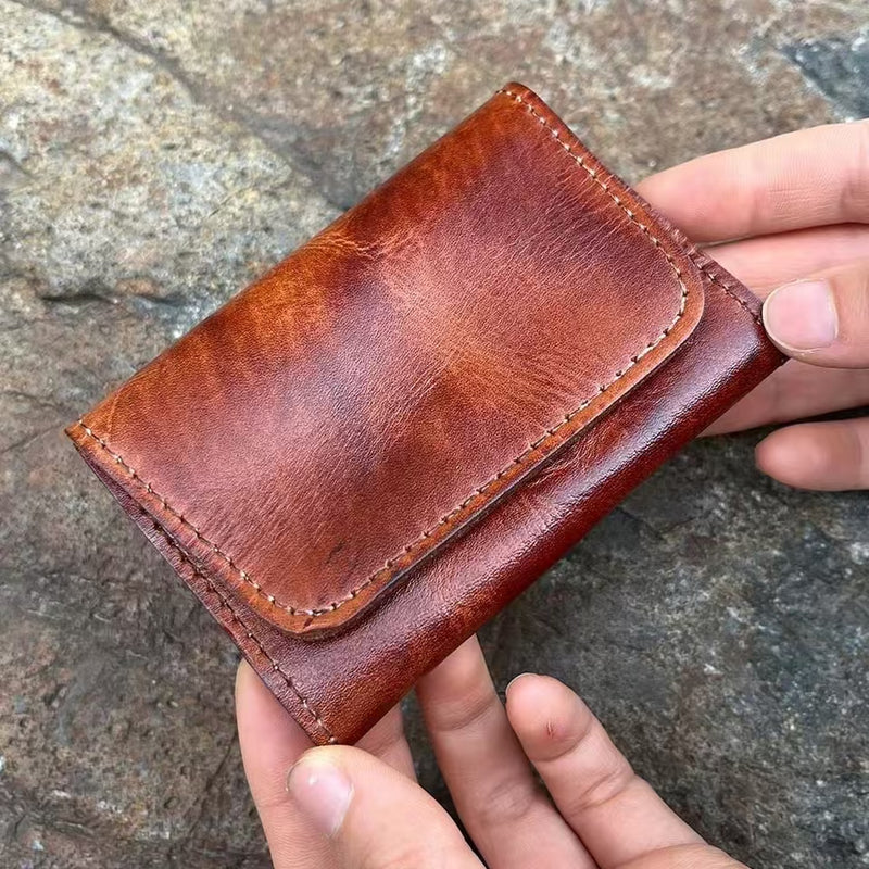 Vintage Leather Handmade Card Wallet