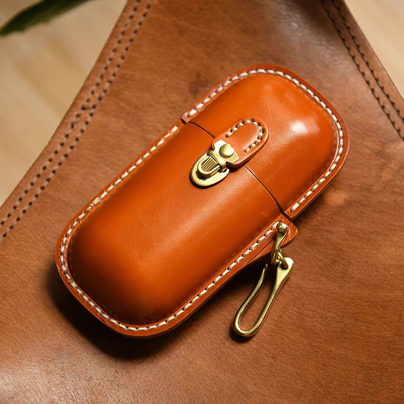 Retro Handmade Leather Glasses Case