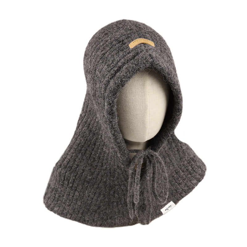 Retro Knitted Hooded Hat Tippet