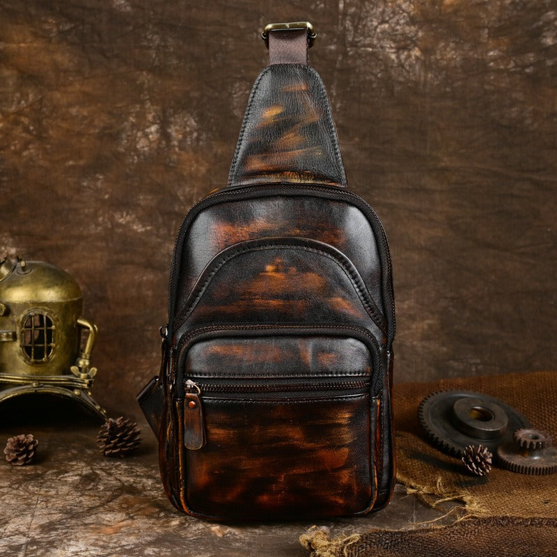 Retro Leather Casual Chest Bag