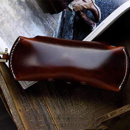 Retro Tanned Leather Glasses Case